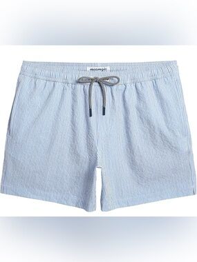 Mens Light Blue Seersucker Swim Shorts Medium